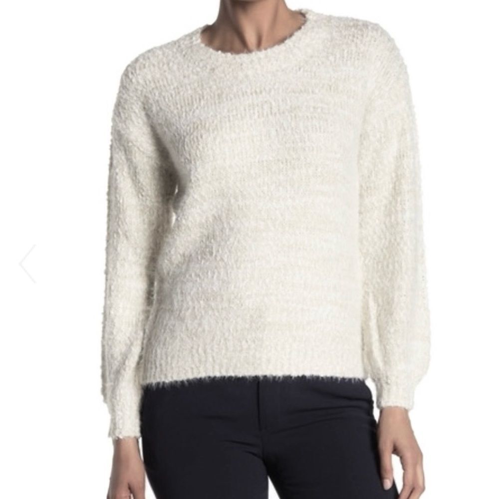Philosophy Boucle Popcorn Knit Textured Cream Cozycore Crew Neck Sweater SZ M